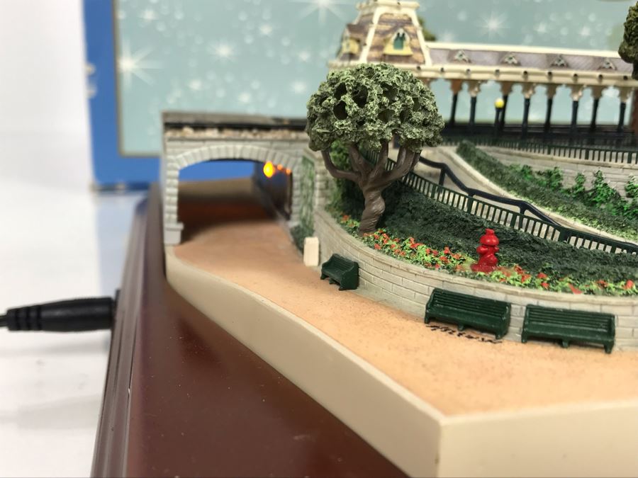 Rare HAND SIGNED By Robert Olszewski First Edition Disneyland's Main Street Station Train Attraction Miniature Replica With Certificate Of Authenticity And Box DL009 Disneyland Main Street USA (Note: Slight Damage To Left Tunnel - Estimate $600-$1,000) [Photo 24]