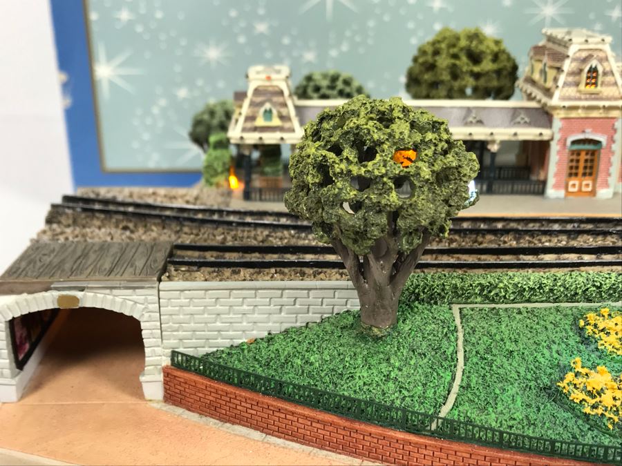 Rare HAND SIGNED By Robert Olszewski First Edition Disneyland's Main Street Station Train Attraction Miniature Replica With Certificate Of Authenticity And Box DL009 Disneyland Main Street USA (Note: Slight Damage To Left Tunnel - Estimate $600-$1,000) [Photo 9]