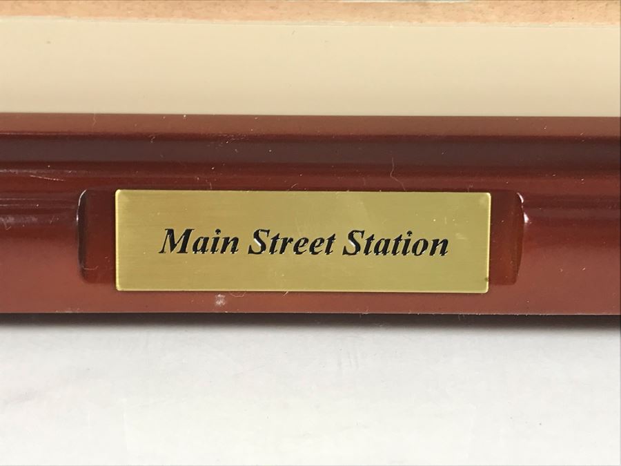 Rare HAND SIGNED By Robert Olszewski First Edition Disneyland's Main Street Station Train Attraction Miniature Replica With Certificate Of Authenticity And Box DL009 Disneyland Main Street USA (Note: Slight Damage To Left Tunnel - Estimate $600-$1,000) [Photo 20]