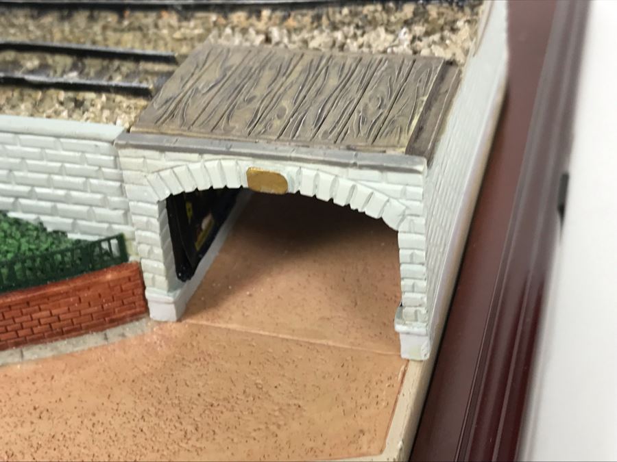 Rare HAND SIGNED By Robert Olszewski First Edition Disneyland's Main Street Station Train Attraction Miniature Replica With Certificate Of Authenticity And Box DL009 Disneyland Main Street USA (Note: Slight Damage To Left Tunnel - Estimate $600-$1,000) [Photo 38]