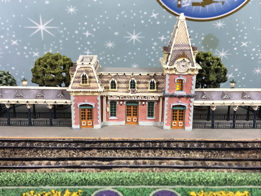 Rare HAND SIGNED By Robert Olszewski First Edition Disneyland's Main Street Station Train Attraction Miniature Replica With Certificate Of Authenticity And Box DL009 Disneyland Main Street USA (Note: Slight Damage To Left Tunnel - Estimate $600-$1,000) [Photo 8]