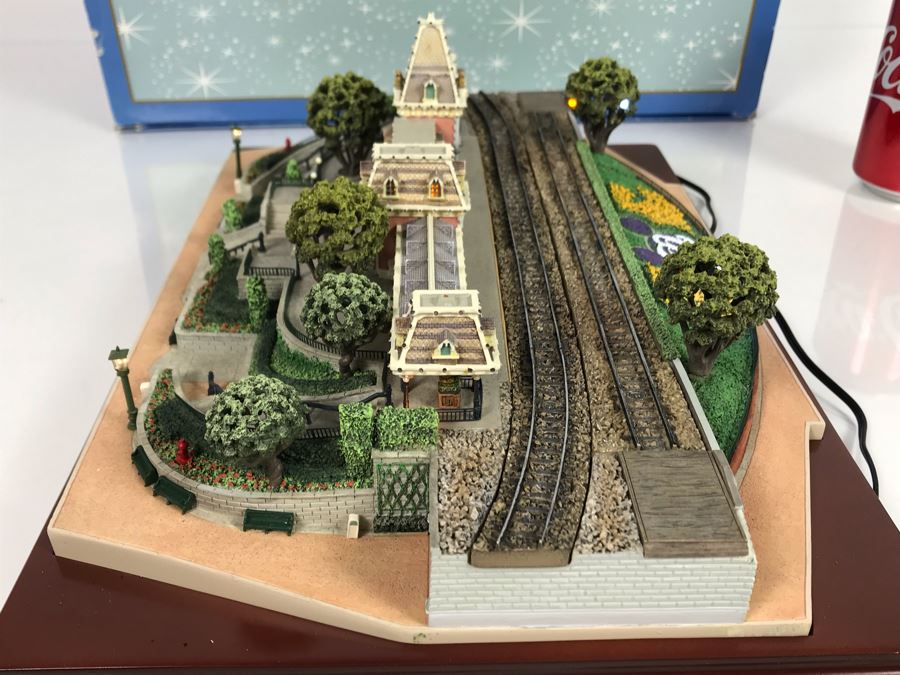 Rare HAND SIGNED By Robert Olszewski First Edition Disneyland's Main Street Station Train Attraction Miniature Replica With Certificate Of Authenticity And Box DL009 Disneyland Main Street USA (Note: Slight Damage To Left Tunnel - Estimate $600-$1,000) [Photo 18]