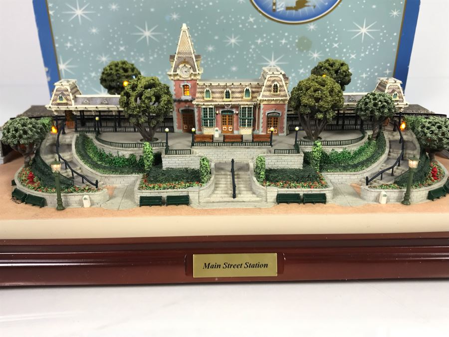 Rare HAND SIGNED By Robert Olszewski First Edition Disneyland's Main Street Station Train Attraction Miniature Replica With Certificate Of Authenticity And Box DL009 Disneyland Main Street USA (Note: Slight Damage To Left Tunnel - Estimate $600-$1,000) [Photo 19]