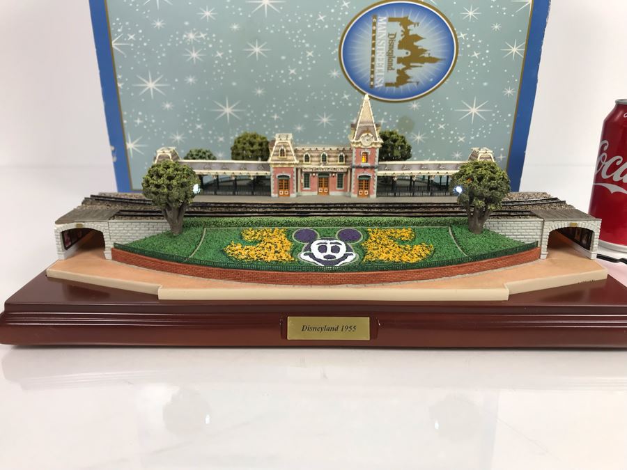 Rare HAND SIGNED By Robert Olszewski First Edition Disneyland's Main Street Station Train Attraction Miniature Replica With Certificate Of Authenticity And Box DL009 Disneyland Main Street USA (Note: Slight Damage To Left Tunnel - Estimate $600-$1,000) [Photo 4]