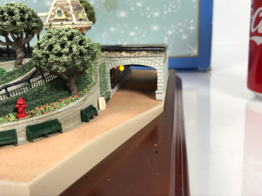 Rare HAND SIGNED By Robert Olszewski First Edition Disneyland's Main Street Station Train Attraction Miniature Replica With Certificate Of Authenticity And Box DL009 Disneyland Main Street USA (Note: Slight Damage To Left Tunnel - Estimate $600-$1,000) [Photo 26]