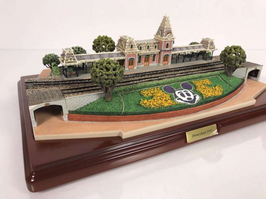 Rare HAND SIGNED By Robert Olszewski First Edition Disneyland's Main Street Station Train Attraction Miniature Replica With Certificate Of Authenticity And Box DL009 Disneyland Main Street USA (Note: Slight Damage To Left Tunnel - Estimate $600-$1,000) [Photo 34]