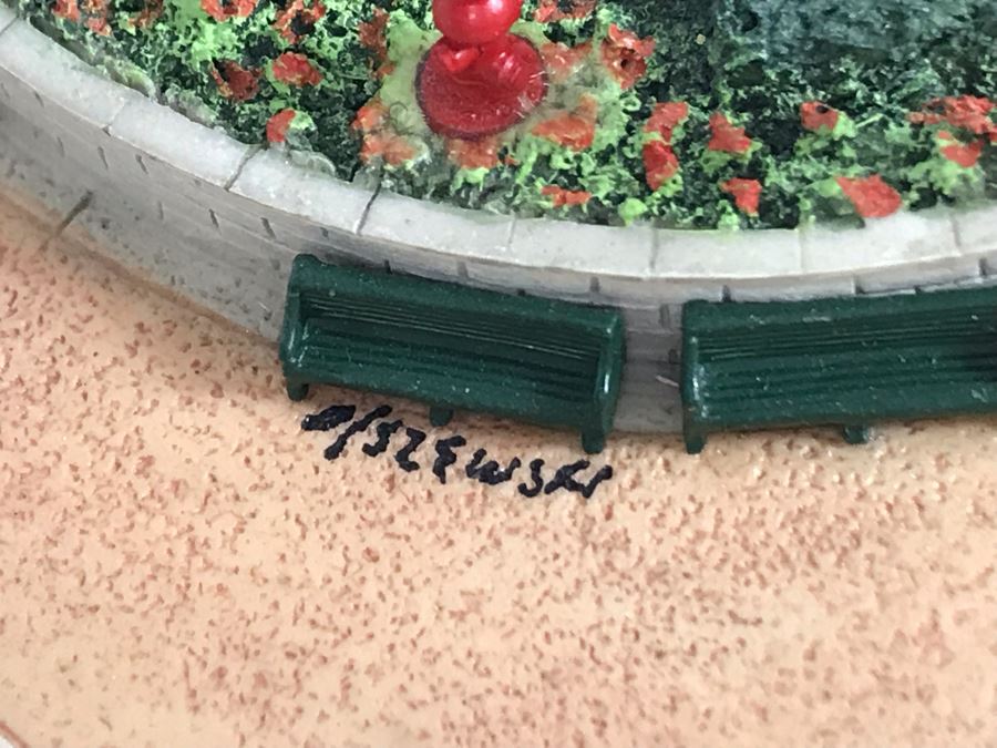 Rare HAND SIGNED By Robert Olszewski First Edition Disneyland's Main Street Station Train Attraction Miniature Replica With Certificate Of Authenticity And Box DL009 Disneyland Main Street USA (Note: Slight Damage To Left Tunnel - Estimate $600-$1,000) [Photo 3]