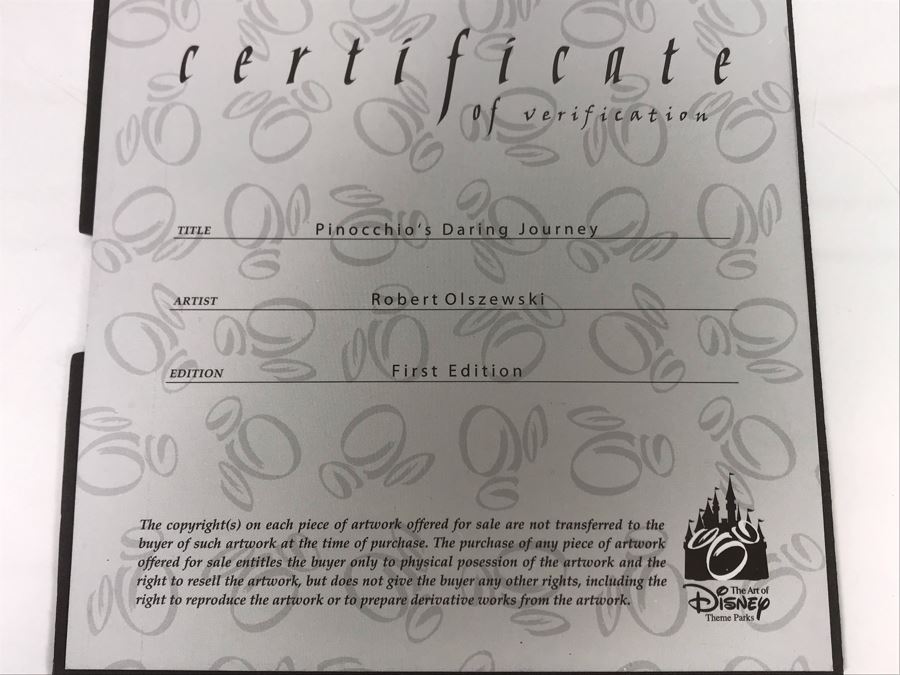 Rare HAND SIGNED By Robert Olszewski First Edition Disneyland's Pinocchio's Daring Journey Fantasyland Attraction Miniature Replica With 2 Scenes, Certificate Of Authenticity And Box DL1011 (Last One Sold For $1,700) [Photo 34]