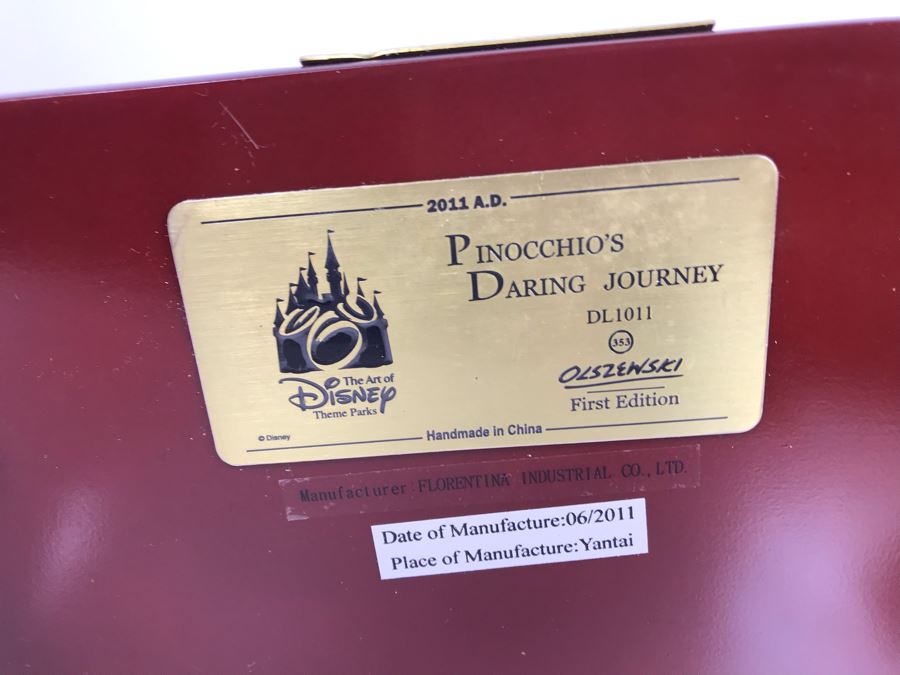 Rare HAND SIGNED By Robert Olszewski First Edition Disneyland's Pinocchio's Daring Journey Fantasyland Attraction Miniature Replica With 2 Scenes, Certificate Of Authenticity And Box DL1011 (Last One Sold For $1,700) [Photo 42]