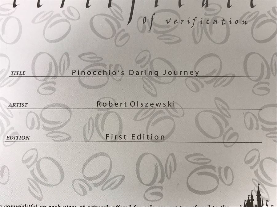 Rare HAND SIGNED By Robert Olszewski First Edition Disneyland's Pinocchio's Daring Journey Fantasyland Attraction Miniature Replica With 2 Scenes, Certificate Of Authenticity And Box DL1011 (Last One Sold For $1,700) [Photo 35]