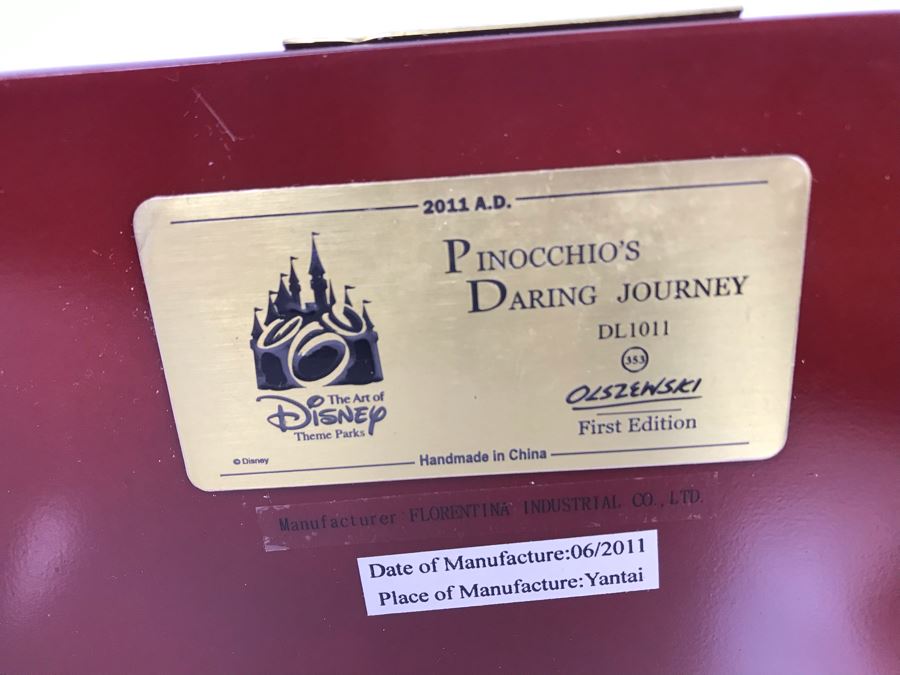 Rare HAND SIGNED By Robert Olszewski First Edition Disneyland's Pinocchio's Daring Journey Fantasyland Attraction Miniature Replica With 2 Scenes, Certificate Of Authenticity And Box DL1011 (Last One Sold For $1,700) [Photo 41]