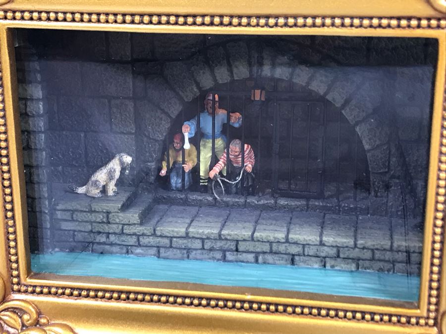 Robert Olszewski Disneyland's Pirates Of The Carribbean Pirates Jail Scene Gallery Of Light Attraction Miniature Replica With Certificate Of Authenticity And Box DP-GL001 (Last One Sold For $950) [Photo 5]