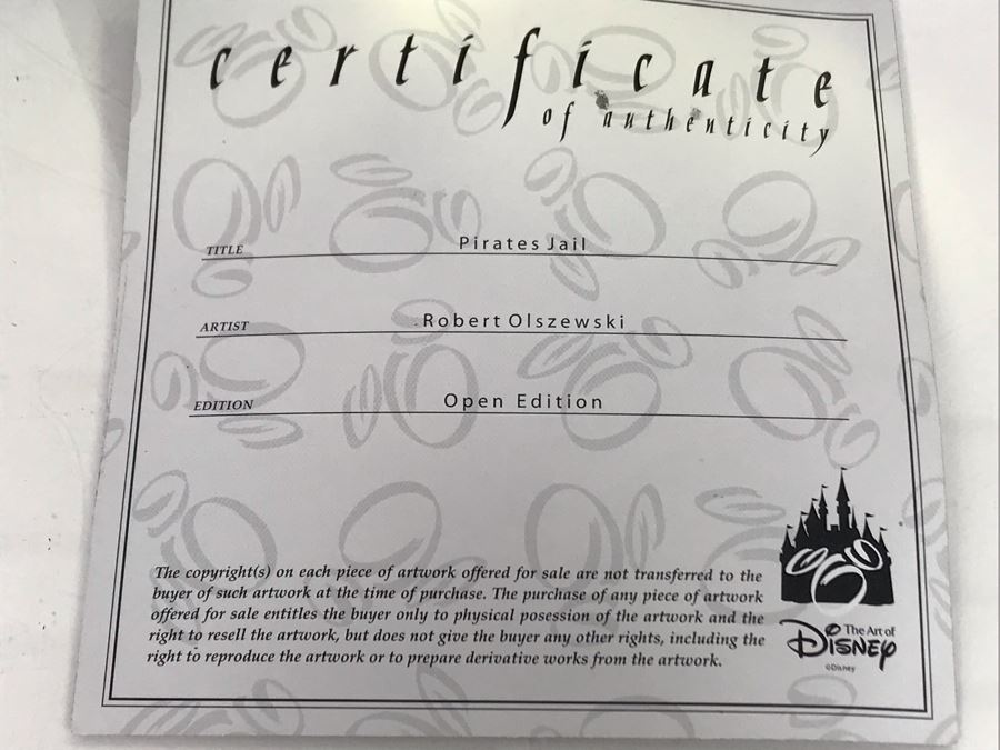 Robert Olszewski Disneyland's Pirates Of The Carribbean Pirates Jail Scene Gallery Of Light Attraction Miniature Replica With Certificate Of Authenticity And Box DP-GL001 (Last One Sold For $950) [Photo 7]