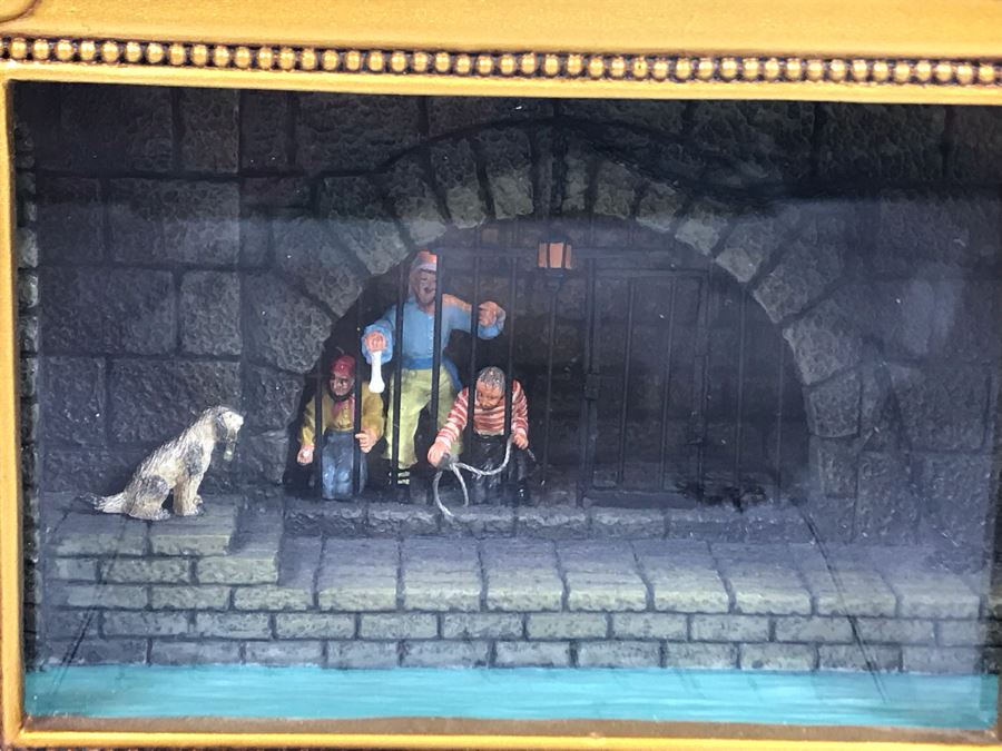 Robert Olszewski Disneyland's Pirates Of The Carribbean Pirates Jail Scene Gallery Of Light Attraction Miniature Replica With Certificate Of Authenticity And Box DP-GL001 (Last One Sold For $950) [Photo 3]