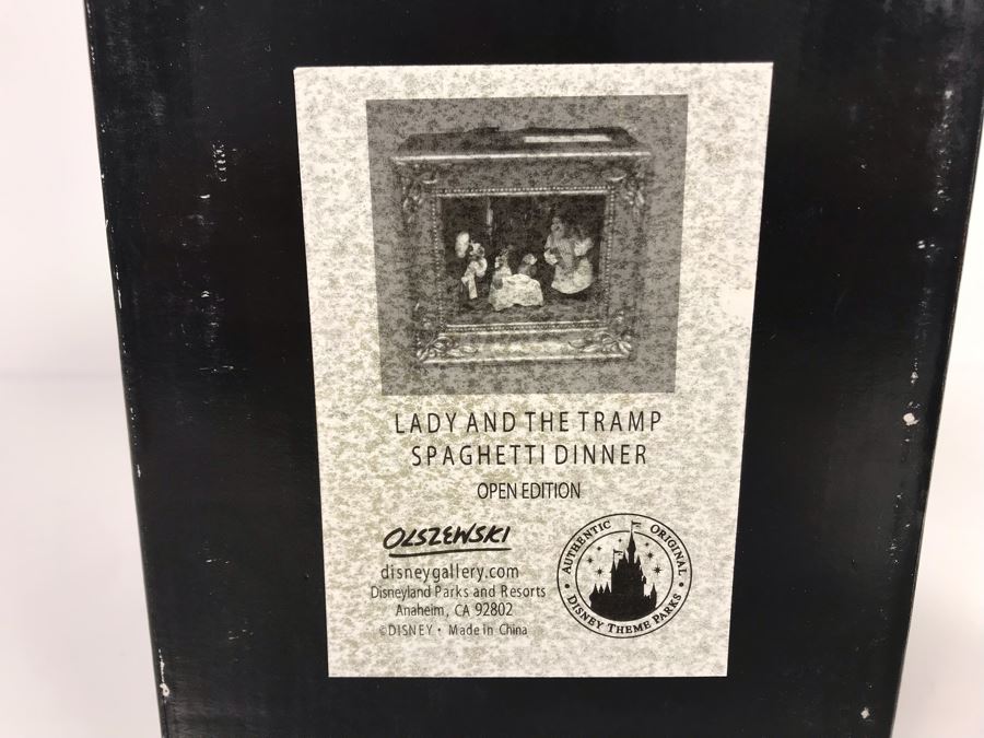HAND SIGNED By Robert Olszewski Disney's Lady And The Tramp Spaghetti Dinner Scene Gallery Of Light With Certificate Of Authenticity And Box DP-GL005 (Last One Sold For $345) [Photo 11]