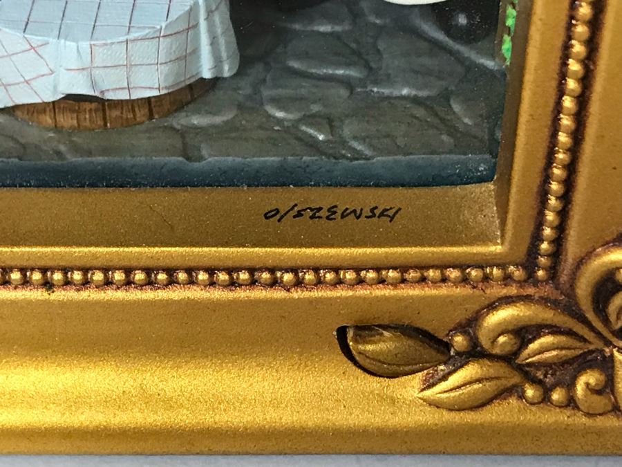 HAND SIGNED By Robert Olszewski Disney's Lady And The Tramp Spaghetti Dinner Scene Gallery Of Light With Certificate Of Authenticity And Box DP-GL005 (Last One Sold For $345) [Photo 2]