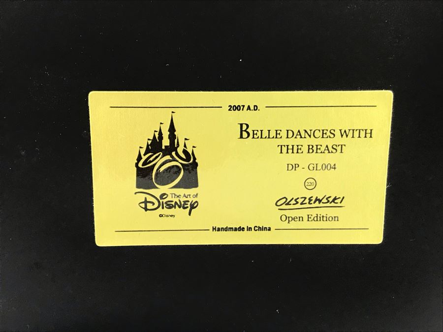 Robert Olszewski Disney's Belle Dances With The Beast From Beauty And The Beast Scene Gallery Of Light With Certificate Of Authenticity And Box DP-GL004 (Estimate $100-$200) [Photo 11]