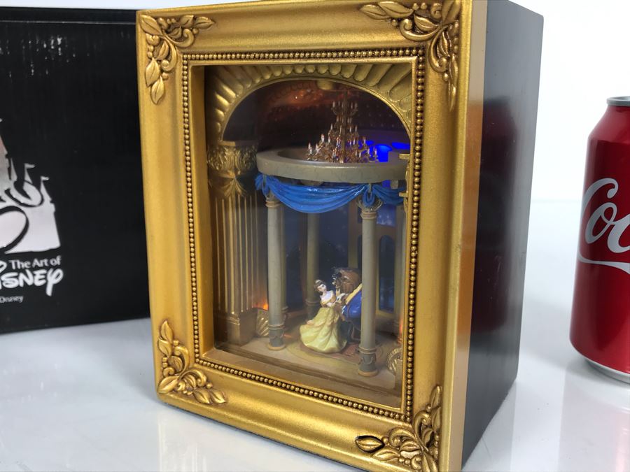 Robert Olszewski Disney's Belle Dances With The Beast From Beauty And The Beast Scene Gallery Of Light With Certificate Of Authenticity And Box DP-GL004 (Estimate $100-$200) [Photo 7]