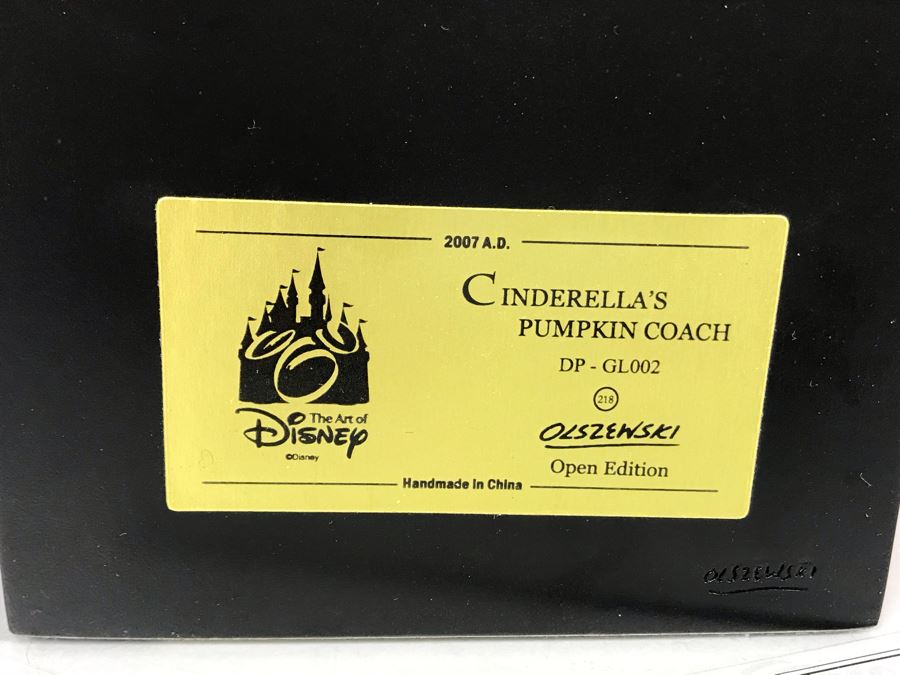Robert Olszewski Disney's Cinderella's Pumpkin Coach Scene Gallery Of Light With Certificate Of Authenticity And Box DP-GL002 (Estimate $250-$350) [Photo 12]