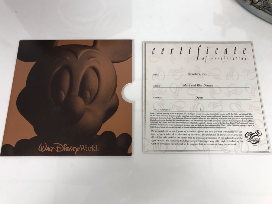 The Art Of Disney Monsters, Inc. Sculpture By Mark And Rita Dornan With Certificate Of Authenticity And Box [Photo 19]