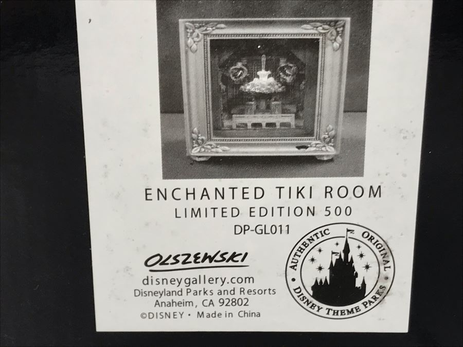Rare HAND SIGNED By Robert Olszewski Limited Edition 500 Disneyland's Enchanted Tiki Room 45th Anniversary Scene Gallery Of Light With Certificate Of Authenticity And Box DP-GL011 [Photo 16]