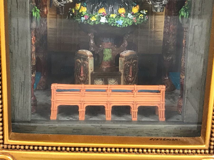 Rare HAND SIGNED By Robert Olszewski Limited Edition 500 Disneyland's Enchanted Tiki Room 45th Anniversary Scene Gallery Of Light With Certificate Of Authenticity And Box DP-GL011 [Photo 4]