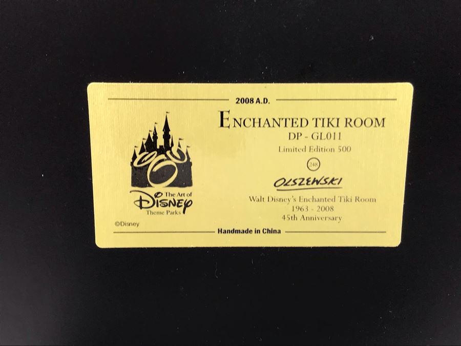 Rare HAND SIGNED By Robert Olszewski Limited Edition 500 Disneyland's Enchanted Tiki Room 45th Anniversary Scene Gallery Of Light With Certificate Of Authenticity And Box DP-GL011 [Photo 13]