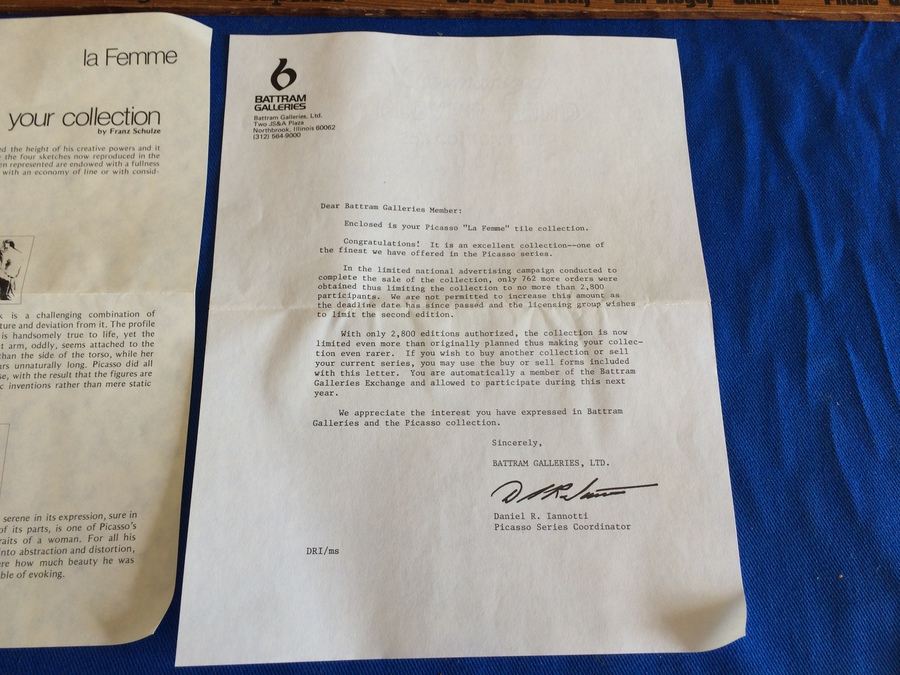 PICASSO Tiles - La Femme - Limited Edition Authorized by the Estate of Picasso, Spadem, Paris, 1976 [Photo 11]