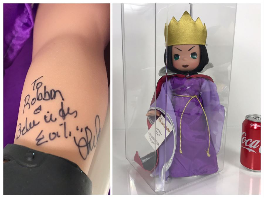 HAND SIGNED By Linda Rick Disney Parks The Doll Maker Precious Moments Evil Queen Doll Item No. 5034 With Acrylic Display Case