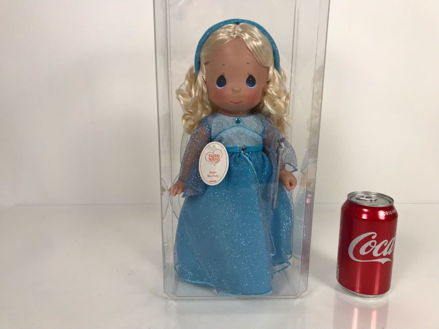 HAND SIGNED By Linda Rick Disney Parks Precious Moments Classic Blue Fairy Disney Doll Item No. 5858 With Acrylic Display Case [Photo 3]