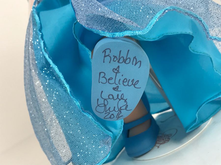 HAND SIGNED By Linda Rick Disney Parks Precious Moments Classic Blue Fairy Disney Doll Item No. 5858 With Acrylic Display Case [Photo 10]