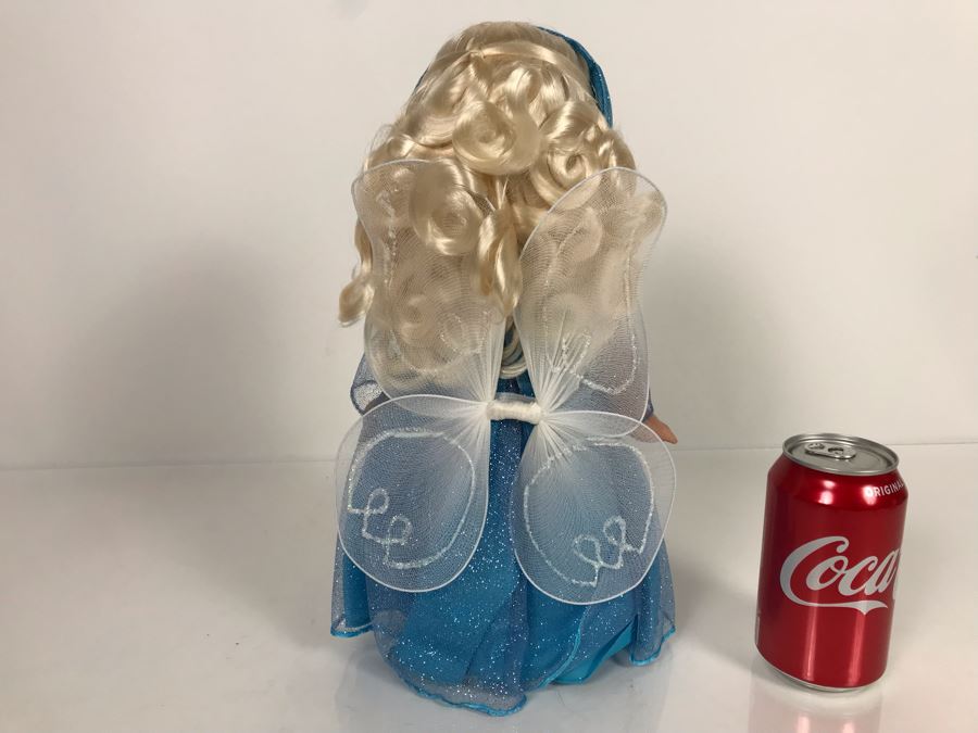 HAND SIGNED By Linda Rick Disney Parks Precious Moments Classic Blue Fairy Disney Doll Item No. 5858 With Acrylic Display Case [Photo 8]