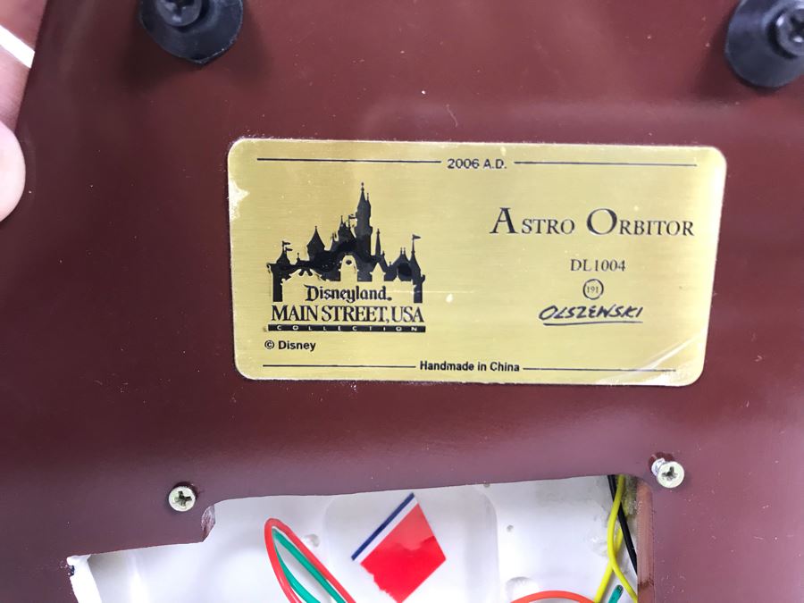 HAND SIGNED By Robert Olszewski Astro Orbitor Disneyland Main Street, USA Disney Theme Park Attraction Miniature Model With Box - Client Had Orbitor Mechanized But Not Rotating When Tested [Photo 14]