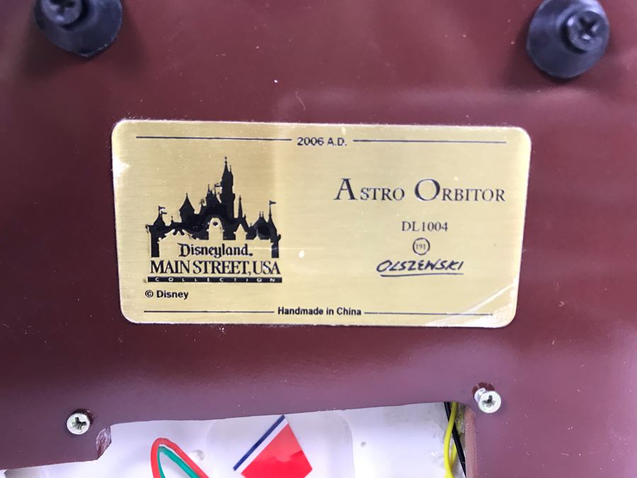 HAND SIGNED By Robert Olszewski Astro Orbitor Disneyland Main Street, USA Disney Theme Park Attraction Miniature Model With Box - Client Had Orbitor Mechanized But Not Rotating When Tested [Photo 15]