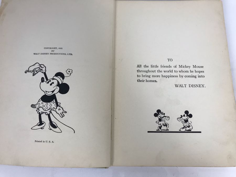 Vintage 1931 Book Mickey Mouse Movie Stories Story And Illustrations By Staff Of Walt Disney Studio David McKay Company [Photo 8]