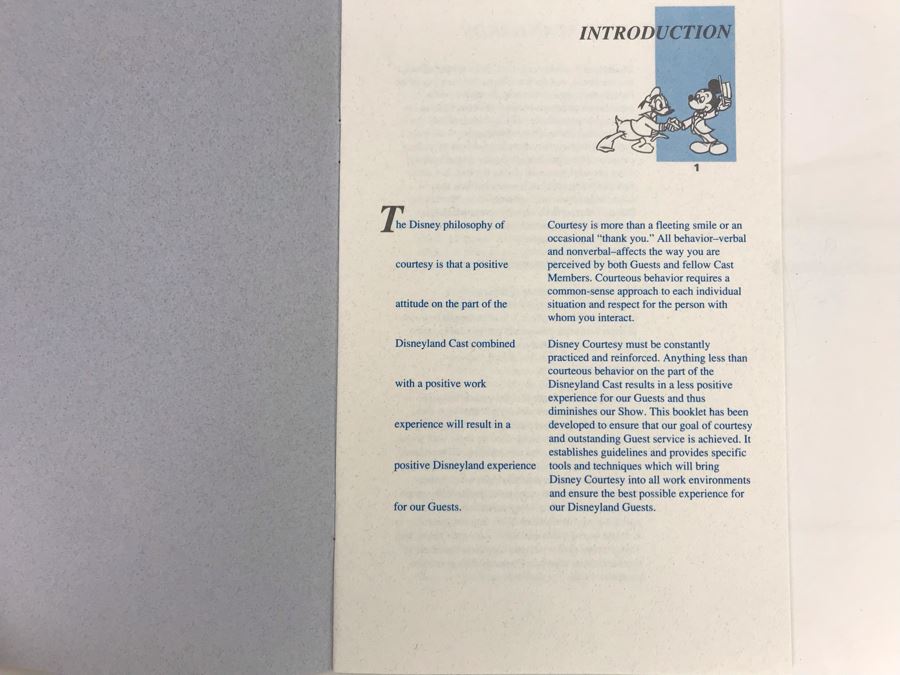 Disneyland Ephemera New Employee Courtesy Standards [Photo 2]