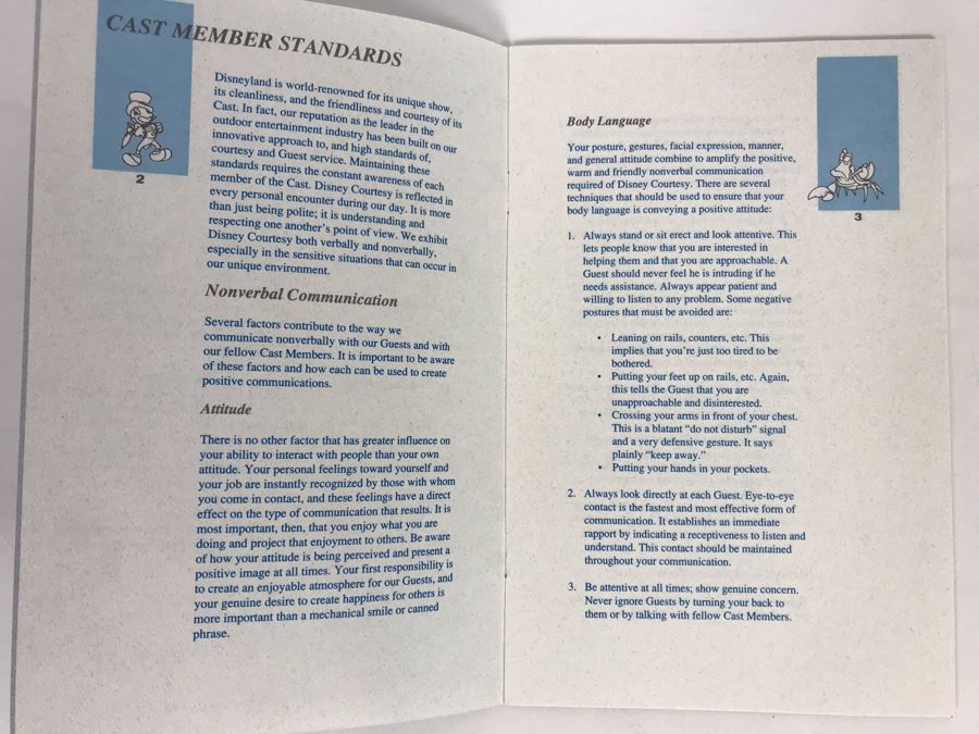 Disneyland Ephemera New Employee Courtesy Standards [Photo 3]