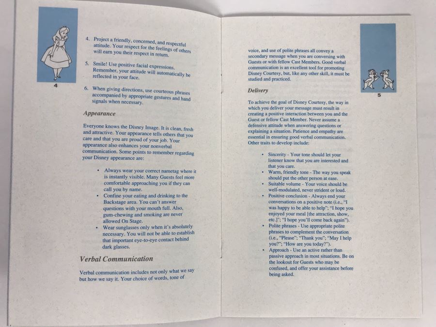 Disneyland Ephemera New Employee Courtesy Standards [Photo 4]