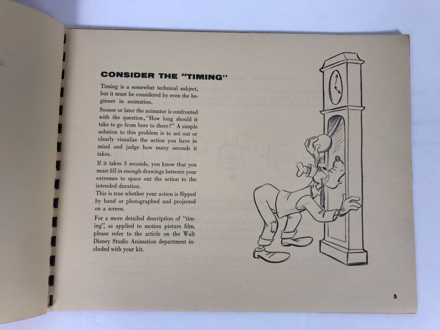 Rare Walt Disney's Tips On Animation Book By Walt Disney Published By The Art Corner At Disneyland (Originally Sold At Disneyland Opening Year) [Photo 7]