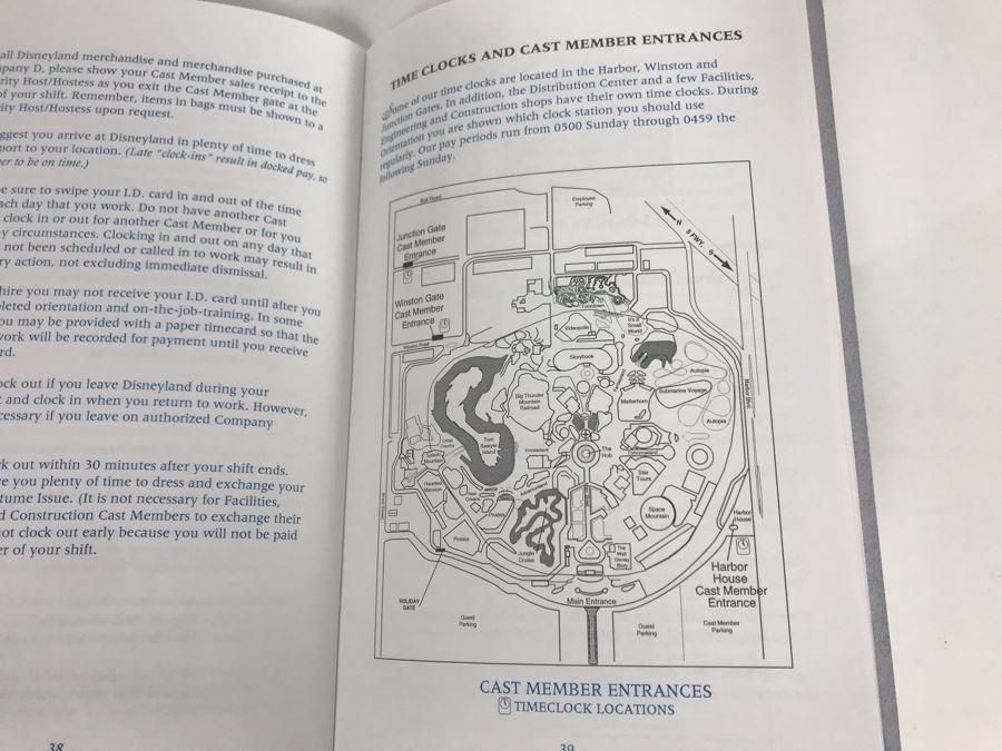 Disneyland Ephemera Disneyland Cast Member Employee Handbook, Standards, Responsibilities Manual [Photo 13]