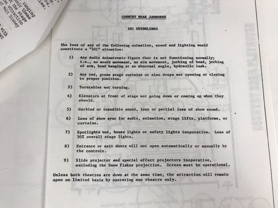 Disneyland Ephemera Disneyland The Country Bear Jamboree Story Attraction Employee Information [Photo 3]