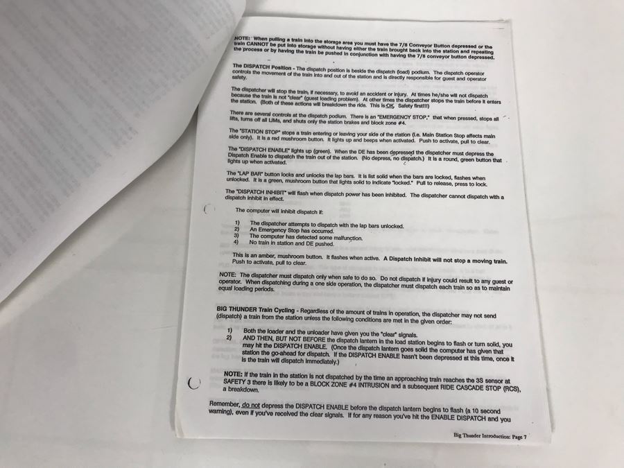 Disneyland Ephemera Big Thunder Mountain Railroad Amusement Park Ride Operating Manual And Information [Photo 7]