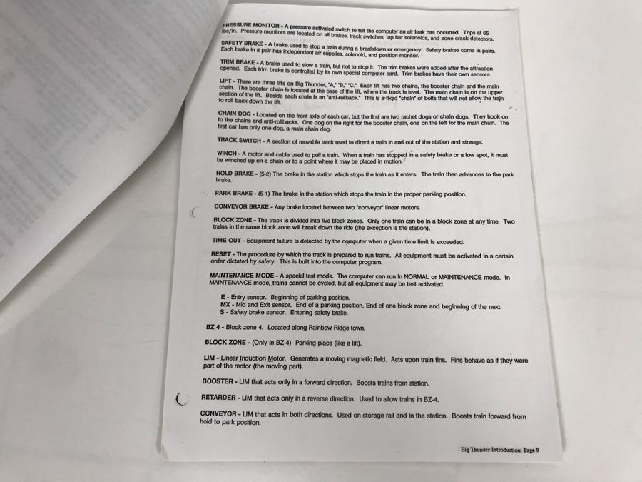 Disneyland Ephemera Big Thunder Mountain Railroad Amusement Park Ride Operating Manual And Information [Photo 9]