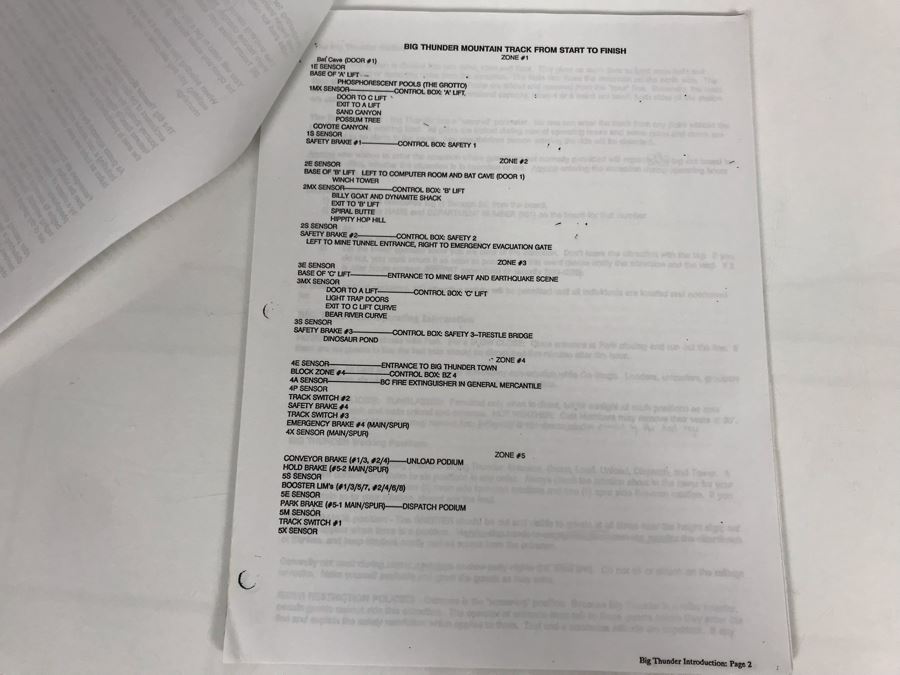 Disneyland Ephemera Big Thunder Mountain Railroad Amusement Park Ride Operating Manual And Information [Photo 2]