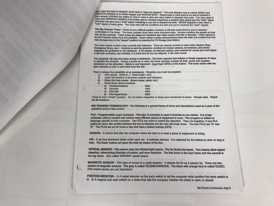 Disneyland Ephemera Big Thunder Mountain Railroad Amusement Park Ride Operating Manual And Information [Photo 8]