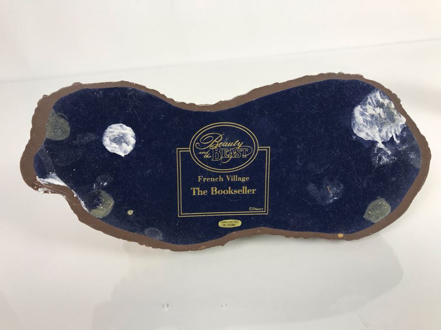 The Bookseller French Village From Disney's Beauty And The Beast Village Figurine With Box (Residual Museum Wax On Bottom) [Photo 9]