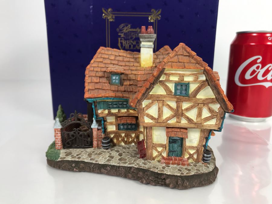 L'Argent French Village From Disney's Beauty And The Beast Village Figurine With Box (Residual Museum Wax On Bottom)