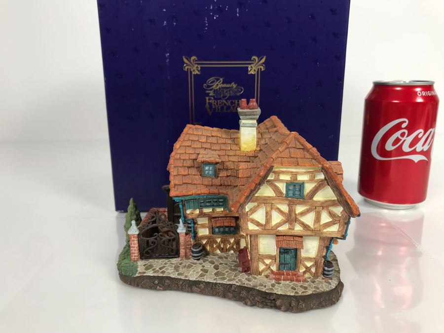 L'Argent French Village From Disney's Beauty And The Beast Village Figurine With Box (Residual Museum Wax On Bottom) [Photo 2]