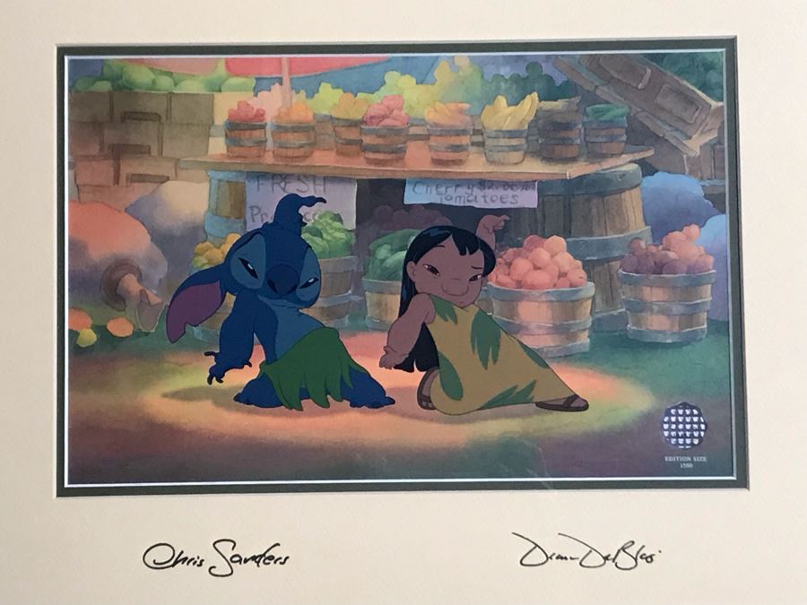 Limited Edition Walt Disney Sericel Hand Signed 'Viva La Hula!' From Lilo & Stitch Edition Size 1,500 Framed Hand Signed By Chris Sanders And Dean DeBlois With Certificate Of Authenticity 14 X 9 [Photo 3]
