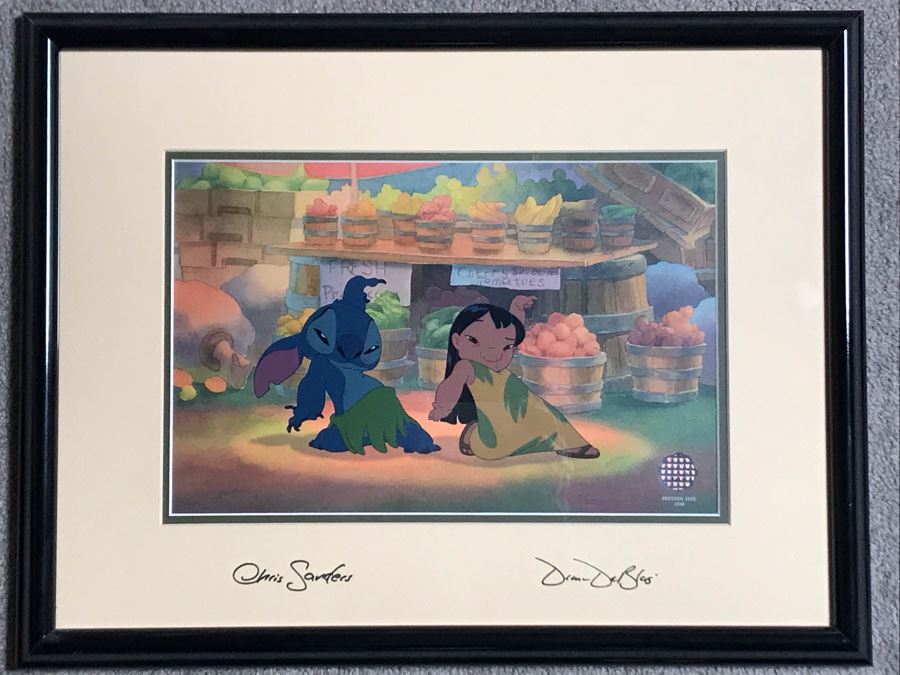 Limited Edition Walt Disney Sericel Hand Signed 'Viva La Hula!' From Lilo & Stitch Edition Size 1,500 Framed Hand Signed By Chris Sanders And Dean DeBlois With Certificate Of Authenticity 14 X 9 [Photo 2]